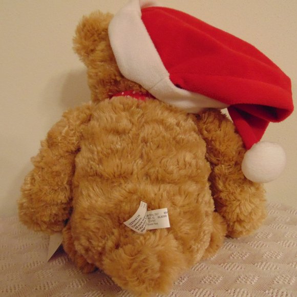 Hallmark Christmas Plush Bear, with Santa's cap and original tag, 2005 - Picture 4 of 7